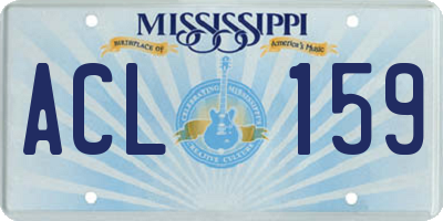 MS license plate ACL159