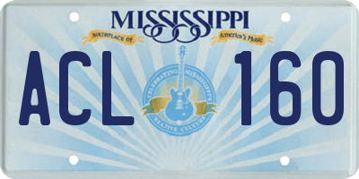 MS license plate ACL160