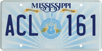 MS license plate ACL161