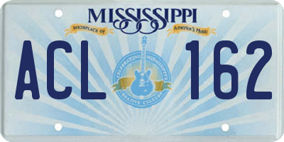 MS license plate ACL162
