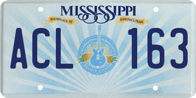 MS license plate ACL163