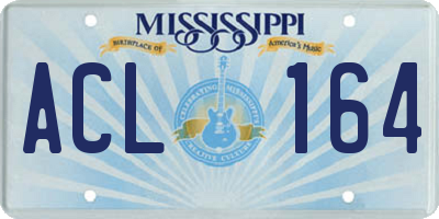 MS license plate ACL164