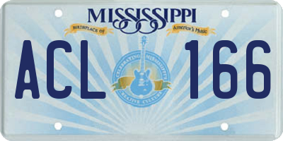 MS license plate ACL166