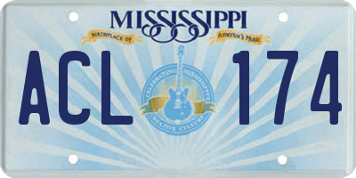 MS license plate ACL174
