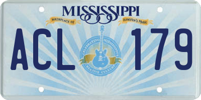 MS license plate ACL179
