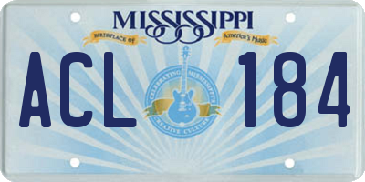 MS license plate ACL184