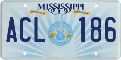 MS license plate ACL186