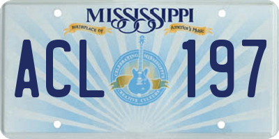 MS license plate ACL197