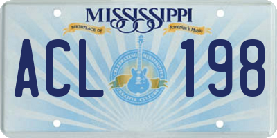 MS license plate ACL198