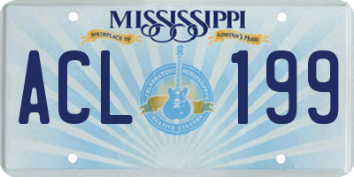 MS license plate ACL199