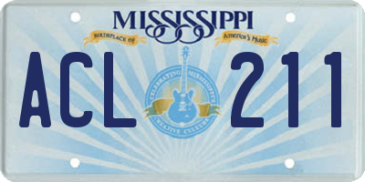 MS license plate ACL211