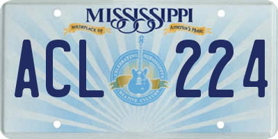 MS license plate ACL224