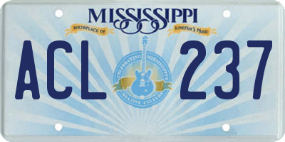 MS license plate ACL237