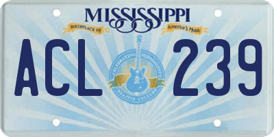 MS license plate ACL239