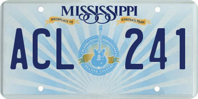 MS license plate ACL241