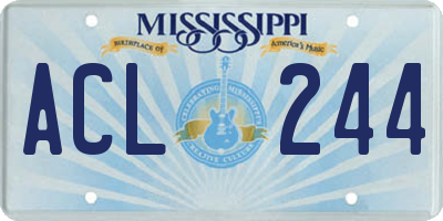 MS license plate ACL244