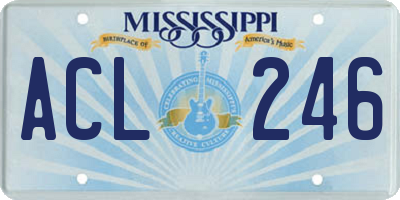 MS license plate ACL246