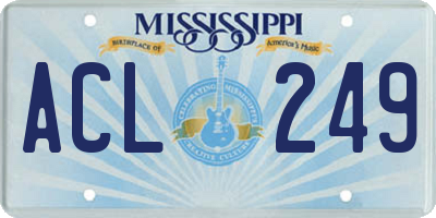MS license plate ACL249