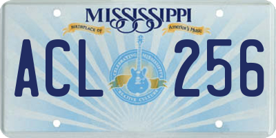 MS license plate ACL256