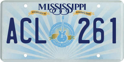 MS license plate ACL261