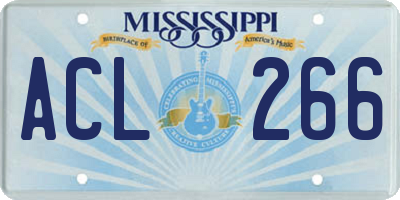 MS license plate ACL266
