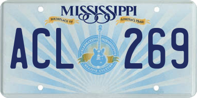 MS license plate ACL269