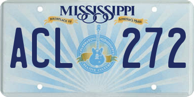 MS license plate ACL272