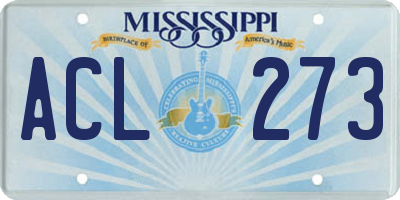 MS license plate ACL273