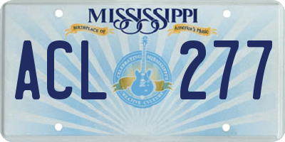 MS license plate ACL277