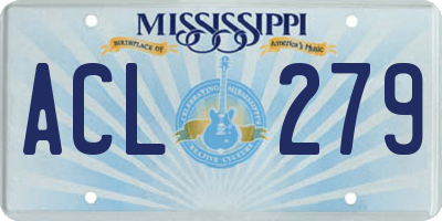 MS license plate ACL279