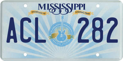 MS license plate ACL282