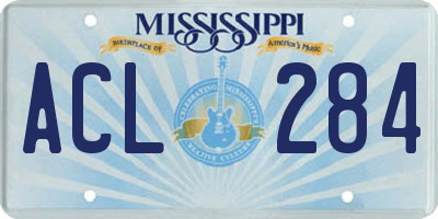 MS license plate ACL284