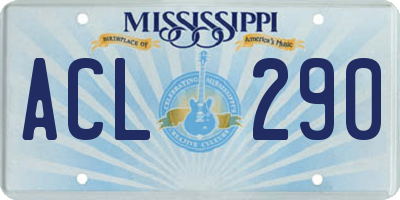 MS license plate ACL290
