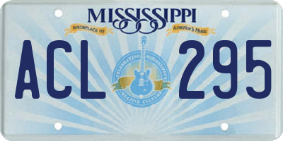 MS license plate ACL295