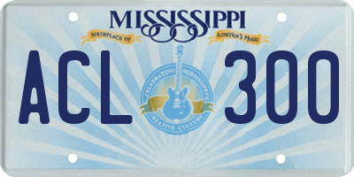MS license plate ACL300