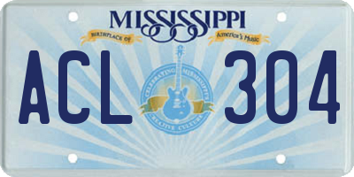 MS license plate ACL304
