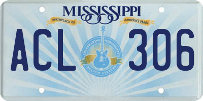 MS license plate ACL306