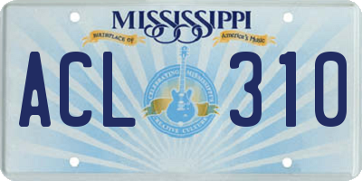 MS license plate ACL310