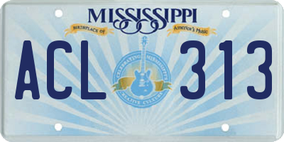 MS license plate ACL313