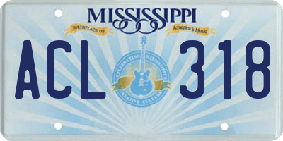 MS license plate ACL318