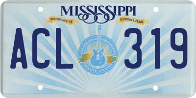 MS license plate ACL319