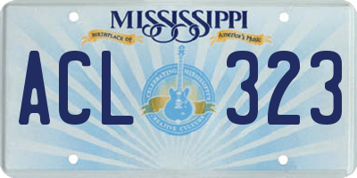 MS license plate ACL323