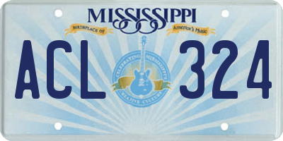 MS license plate ACL324