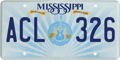 MS license plate ACL326