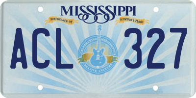 MS license plate ACL327