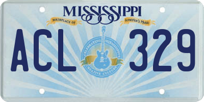 MS license plate ACL329