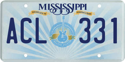 MS license plate ACL331