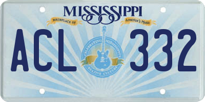 MS license plate ACL332