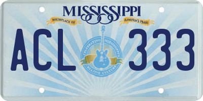 MS license plate ACL333
