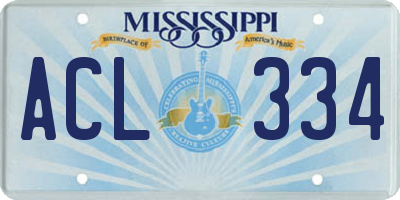 MS license plate ACL334
